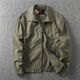 Ranwei Ferre American Casual Jacket Jacket Men's Men's Men's Spring and Automne Thin Style d'âge moyen et jeunes vêtements de travail polyvalents Simple Top Top Military Green-13068 XL Recommandé 140-160jin [Jin est égal à 0,5 kg]