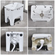 Haijiahua high-foot mop pool household balcony mop pool outdoor mop basin ceramic mop pool bathroom floor mop pool H733+ mop rack + gun grey spray gun faucet