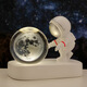 Fascini Astronaut Night Light Little Prince Crystal Ball Luminous Base Desktop Ornament Birthday Gift Beloved Astronaut-Moon Gift Box