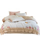 Arctic velvet (Bejirog) 100 long velvet cotton four-piece set full cotton embroidered quilt cover bed sheet double pure cotton quilt cover bedding style slightly drunk rose - elegant white 1.5m (5 feet) bed sheet four-piece set
