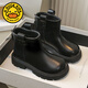 G.DuckKids Girls 'Boots 2024 automne et hiver Nouveaux bottes courtes pour enfants plus Velvet Martin Boots Boots en cuir pour bébé