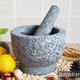 YEIES marble granite garlic pounder stone mortar household old-fashioned stone nest stone large bowl garlic paste grinding