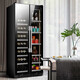 BAIKAILUN double-door double-temperature red wine cabinet mirror glass double-door thermostatic wine cabinet embedded home living room refrigerator moisturizing large-capacity office tea liquor beverage display cabinet 1.9 meters | dual-temperature mirror | ice bar tea style 840L thin style