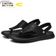 Deutsche Kamel-dynamische Männersandalen für Sommer neue lässige Strandschuhe weiche Sohle Nicht-Schlupf-Sandalen Dual-Purple-Sandalen Clip-In Flip Flopslip 3880 Schwarz (Sportschuhgröße) 39