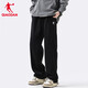 Jordan Sporthose Herrenhosen 2025 Sommer neuer Stil Straight Strick locker großer Größe Slim Running Casual Hosen Herren-Schwarzflache Mund L /175