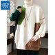 
Jewish turtleneck sweater for men in autumn and winter new Korean style lazy style loose long collar base shirt plus velvet thickened warm top 10719/WE6231R brown color (added velvet) XL