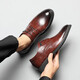 
CARTELO men's leather shoes business breathable cowhide formal shoes workplace office low top leather shoes men 9274 dark brown 44