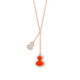 Fat Donglai's same style 18K gold gourd pendant necklace for women summer light luxury niche 2023 new k rose gold agate red agate double gourd necklace
