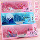 Quicksand pencil case for girls, elementary school students, children, multi-function plastic pencil case for kindergarten princess cute first grade 9921 Quicksand-mermaid/no giveaway