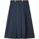 Shandu Bila Spring and Autumn College Style Pleated Skirt Professional Age Reduction Covering Hips and Slimming Versatile A-Line Skirt Dark Blue L