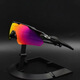 Oakley 9208 Radsport Sonnenbrille Oakley Tag und Nacht Dual-Purple-Photosensitive Farbwechsel Sport Sonnenbrille Schwarzes Rahmen Schwarzes Blatt-polarisierte photosensitive Farbänderung 2 Linsen transparent Blau