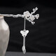 Crystal Plum Blossom Hairpin, New Chinese Style Ancient Style Hairpin, Women's High-end Hanfu Headwear, Step-Shaping Tassel Hairpin, Accessories, Horse Face Skirt