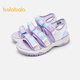 Balabala children's shoes children's sports sandals girls beach shoes summer sweet mesh breathable shoes Velcro pink purple 70005 36 (foot length 22.1-22.7/inner length 23.2)