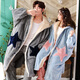Schlankes und wunderschönes Paar Pyjamas für Frauen im Winter Flanellpaar Nachthemd zweiteiliger Anzug langärmlige Frauen plus samtig verdickte Heimkleidung 9904-Ye L Damen Nachthemd + Hosen