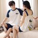 
From the heart pure cotton couple pajamas for women in summer short-sleeved home clothes for men in summer Korean style casual home clothes set O 9906 XL women [high 165-170 weight 120-140Jin [Jin equals 0.5 kg]]