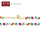 Chow Tai Fook ENZO Sunset Orange Sea 18K gold colorful gemstone diamond bracelet for women 17.5cm EZV8790