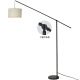 Floor-standing lamp eye protection lamp full spectrum vertical desk lamp piano lamp bedroom fishing lamp sofa living room atmosphere light 1047 hemp lampshade + 12W remote control lamp