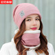 
Yunjian Senzhi hat men's winter fashion knitted hat plus velvet thickened warm wool hat trendy cold-proof hat scarf set 9738 khaki