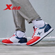 Xtep men's shoes, sports shoes, men's autumn leather shoes, running shoes, non-slip wear-resistant mesh travel shoes, casual jogging shoes, men's red and white-lan-722 40