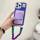 
Shengtulang new 16-mounted monster suitable for Apple 15promax mobile phone case iPhone 13 cute small card bag 14plus personality double lanyard 11 niche anti-fall 12 protective case Big hole-small monster card bag + purple bracelet iPhone 11