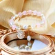 Tika Shiqi pink crystal amethyst bracelet crystal female freshwater pearl zircon 14K gold-packed adjustable elastic retro ins design sweet pink crystal bracelet JJ01450-21013 handmade products