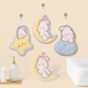 Darunyi hanging hand towel, absorbent, quick-drying, thickened and cute, kitchen and bathroom hand rag, starry sky rabbit blue