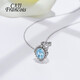 CAJJ Francois 1 carat aquamarine necklace for women Princess Diana pendant 925 silver inlaid with zircon natural colored gemstone jewelry gem aquamarine necklace