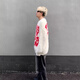 Finidongjue alphabet printed couple sweater autumn and winter American fashion brand loose pullover knitted sweater lazy style jacket men black A761 L