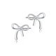 Gold Supreme PT950 Platinum Earrings Sparkling Bow Women's Versatile Platinum Earrings Birthday Gift Price 1.31g