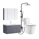 Huida Toilette Badezimmerschrank Dusche Drei-teilige Set Jet Siphon Drei-Funktion Dusche 100 cm Waschschrank Paket 6218 Toilette + 1561 Badezimmerschrank + 5011 Dusche 305 Grubenentfernungsfabrik Direktlieferung National Joint Versicherung