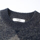 
Zhaojun men's casual plaid half-high neck pure cashmere sweater thick pullover sweater knitted sweater navy blue L