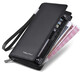 Williampolo King Paul Münzbriefbeutel Männer Langer Reißverschluss Echtes Leder Brieftasche große Kapazität Multi-Seife Mobile Handy kleine Handtasche Schwarzes Litschier Muster Englisch Standard 16 Karten inklusive Handband