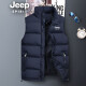 JEEP/Jeep vest men's warm jacket autumn new trend casual breathable cotton vest vest sleeveless large size black 2XL