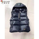 Woodpecker black gold down vest women's short winter new thickened warm vest hooded vest vest jacket trendy black L (120-140Jin Jin equals 0.5 kg)