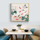 Xiaolulin Chinese style Jiuyu drawing decoration painting restaurant painting study office tea room hanging painting entrance entrance cabinet living room mural 15915 surplus year after year tempered crystal porcelain 70*70 black frame