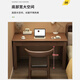 Feng Ye Qingqing solid wood desk home modern minimalist office desk computer desk bedroom study table small apartment student writing desk walnut color desk + horn chair ready in stock 100cm*55cm*75cm double drawers