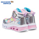 
Skechers Children's Autumn and Winter Warm Sneakers Comfortable Flash Light Casual Cotton Boots 302677L 677L Silver/Multi-Color/SMLT 34