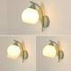 Opu Yuanxing simple bedroom wall light led green bedside lamp cream windshield iron art living room balcony staircase decorative wall light B686 green lily of the valley flower 5 watts warm light
