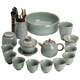 SUSHI CERAMICS Ge Kiln Kung Fu Tea Set Ceramic Teapot Three-Cai Cover Bowl Teacup Tea Washer Six Gentlemen Large Set Gift Box