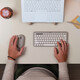 Logitech Fashion Series K380 Bluetooth Tastatur Wireless Tastatur Mac Notebook Tablet iPad Computer Stummschalttastatur Android Mobile Handy Multi-Device Ultra-dünn Haushaltsschokoladen-Tasten Rauch Cloud Grey Grey