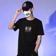 天龙致尊（Denon supreme）短袖t恤男装潮牌夏季中国风凤凰刺绣半袖纯棉宽松情侣上衣国潮T恤 681黑色 L码(建议115-135斤)