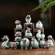 Leipin Ge Kiln tea pet ornaments. Open the piece to raise the twelve zodiac signs. Handmade tea toys. Mini cute tea table creative ornaments. Ge Kiln twelve zodiac tea pets - rat.