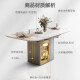 Shanglin Chuntian Rock Table and Chair Combination Telescopic Storage Multi-function Round Table Family Dining Table Small and Medium Apartment Dining Table Bright Snow Mountain White + 699 Chair Gray 1.4 meters One table and six chairs