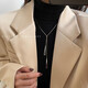 Idel long light luxury tassel necklace 2025 new women's autumn and winter high-end sweater chain pendant versatile and simple decoration A4Y208-B92 silver triangle necklace