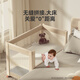 ABCMOKOO RHEA CRIB Abnehmbares Spleißen großes Bett Multifunktionsmultifunktionsfaltung Neugeborenes Baby Bed-Earl Luxus Gold/Packung Stil
