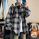 Xuanfanduo Plus Velvet verdickte langärmelige Hemd für Männer im Herbst und Winter New American Retro Trendy Hemd Vielseitige Large-Size-Jacke C9734 Red Grid M empfohlen 90-110jin [Jin gleich 0,5 kg]