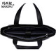 Masino Briefcase Men's Handbag Genuine Leather Bag Men's Bag Shoulder Bag Business Horizontal Crossbody Bag Computer Official Backpack Black Small First-layer Cowhide 13 Inch