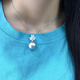 Qianjun guaranteed price natural sea water Tahiti platinum gray pearl pendant single perfect round extremely bright gold pearl diamond necklace 13-14mm