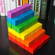 Petits blocs de construction en couleur mathématiques carrés aides pédagogiques cube cube en bois carré de jardin d'enfants