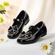 Dr. Kong (DR KONG) Spring and Autumn Soft Soled Ceremony Shoes with Velcro British Style Princess Shoes for Performance Girls Black Leather Shoes Black 25 Suitable for Feet Length Approximately 15.5-16.0cm